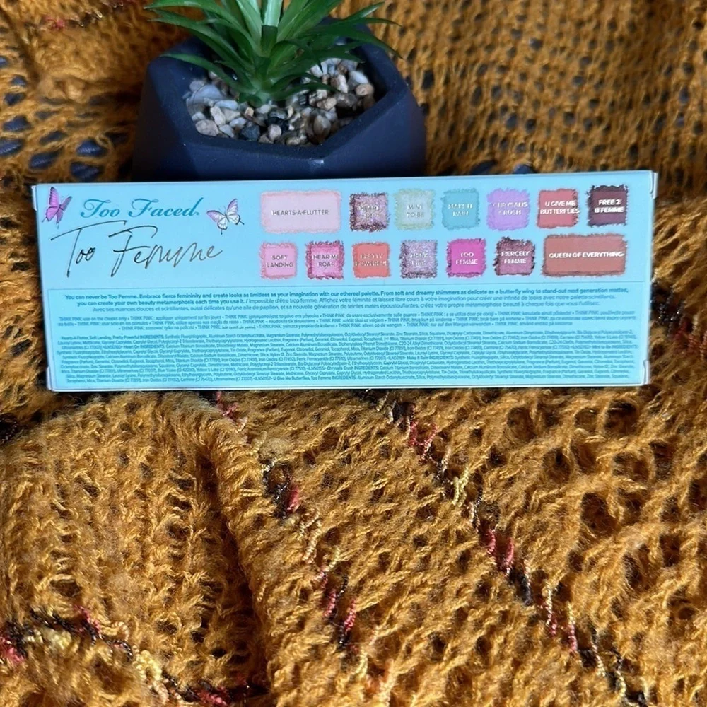 NIB too faced too femme ethereal eyeshadow and pressed pigmane palette